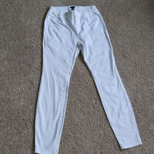 Eileen Fisher White Stretch Waistband Skinny Jeans XS